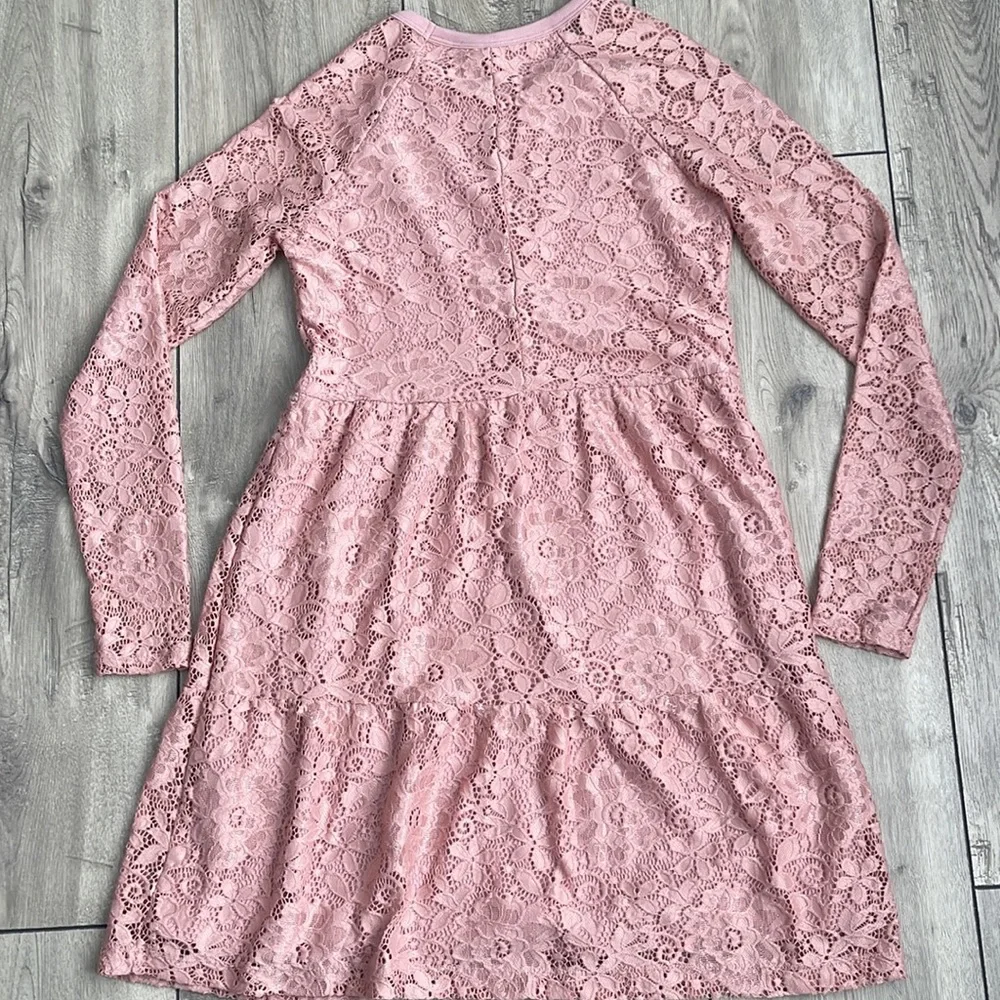 Art Class Girl Rose Stretch Lace Dress Size XL (14/16)